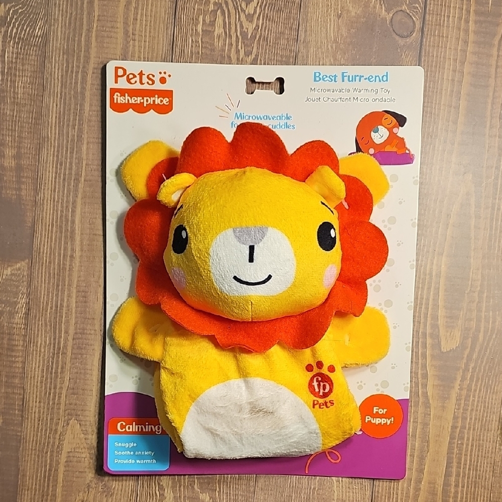 Fisher-Price Yellow and Orange Lion Plush Warming Toy